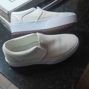 Women's Casual Slip-On Shoes - Vans Beige